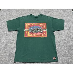 Vintage 1991 Harley-Davidson Green Graphic T-Shirt